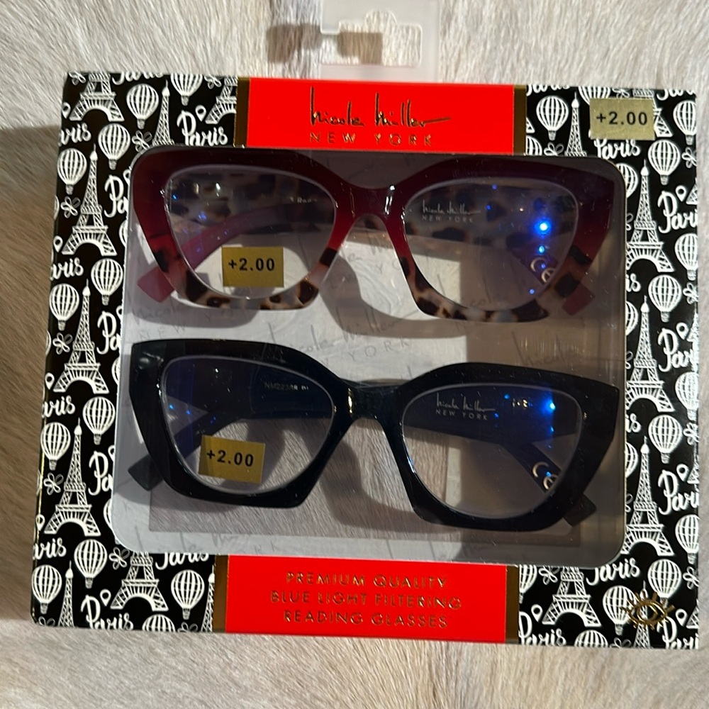 Nicole Miller, New York reading glasses +2.00